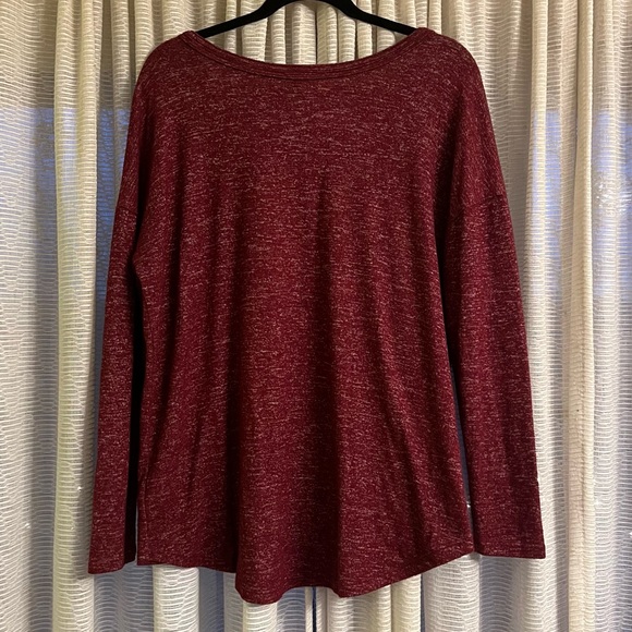 a new day Maroon Criss-Cross V-Neck Long Sleeve Top - Picture 5 of 10